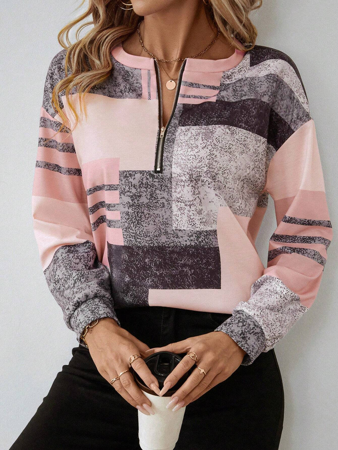 Amy | Half-Zip Pullover  Liora Lane Boutique  Multicolour 1 / UK 16-18 (2XL) 34.95