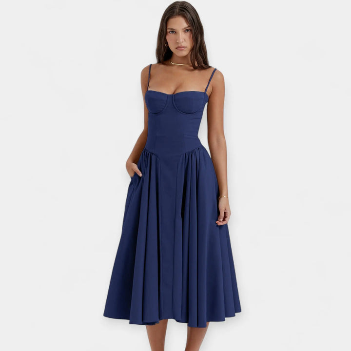 Retro Midi Dress with Thin Straps Jasmine's Boutique Australia