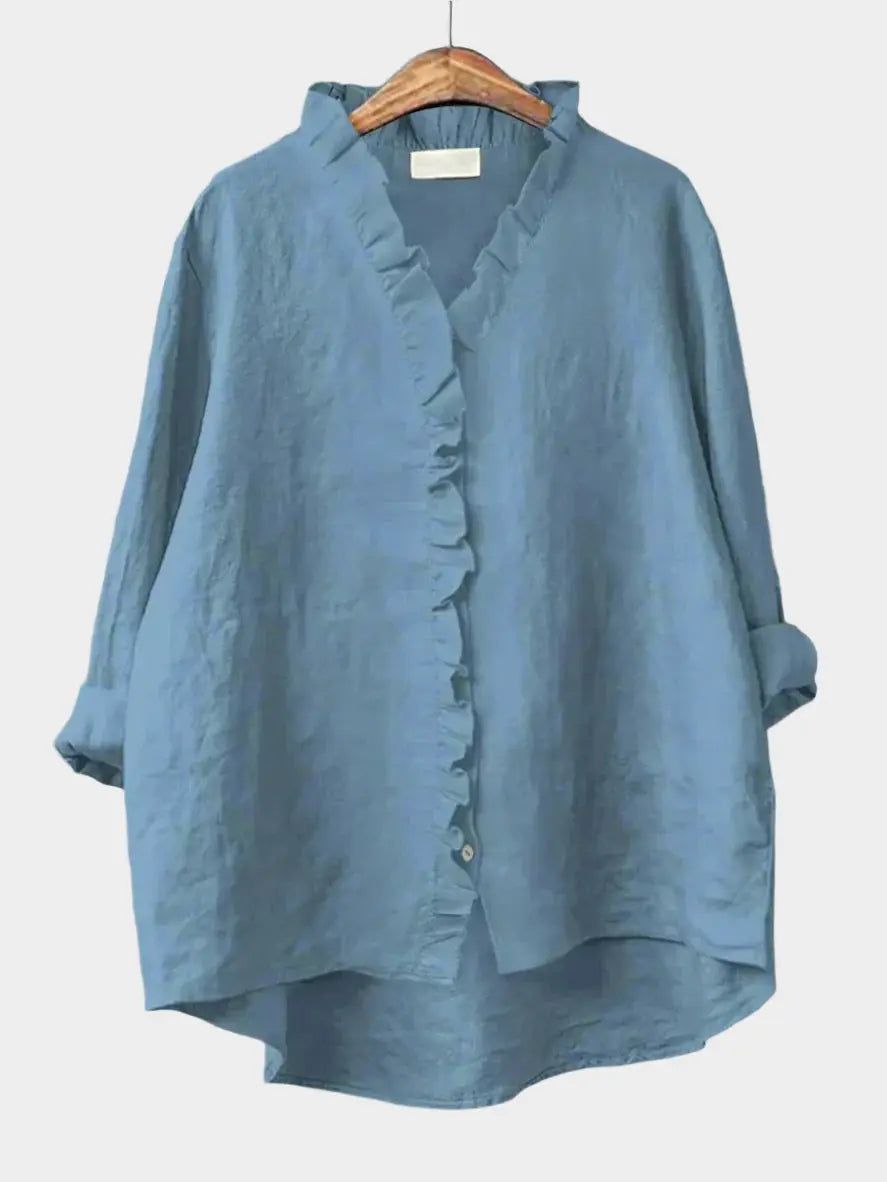 Soft Ruffle Linen Blouse Jasmine's Boutique Australia