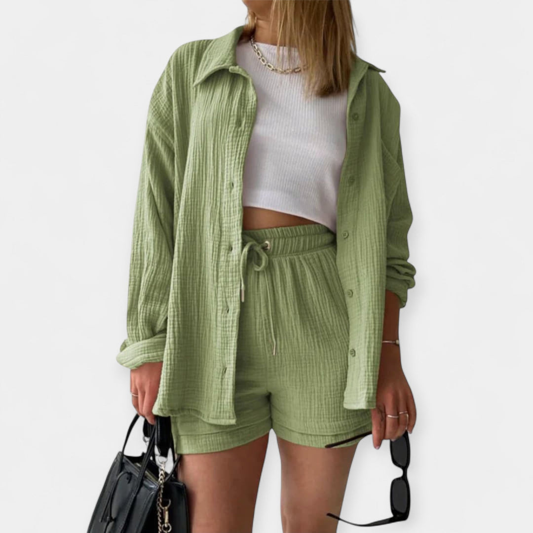 Bicolor Summer Top and Shorts Set Jasmine's Boutique Australia