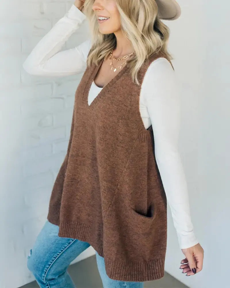 Cozy Chic Sleeveless Knit Tunic Jasmine's Boutique Australia