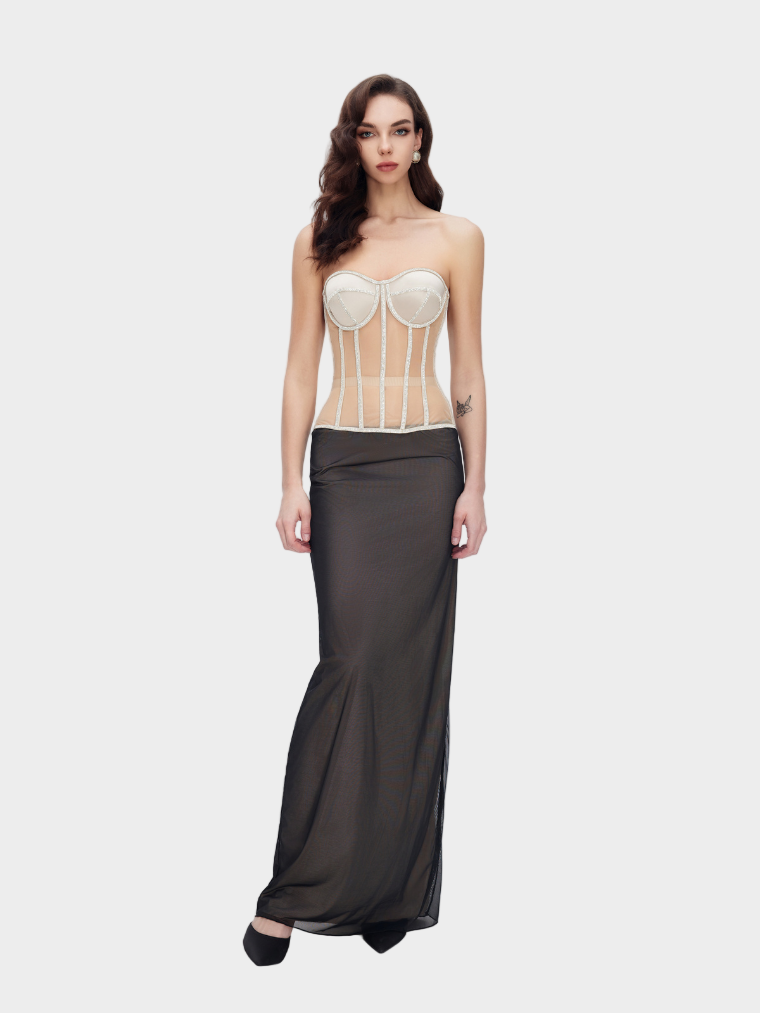 Midnight Sheer Elegance Maxi Skirt Jasmine's Boutique Australia