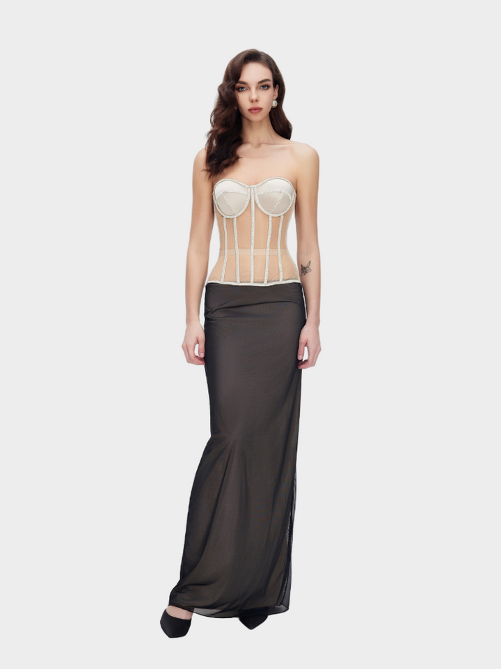 Midnight Sheer Elegance Maxi Skirt Jasmine's Boutique Australia