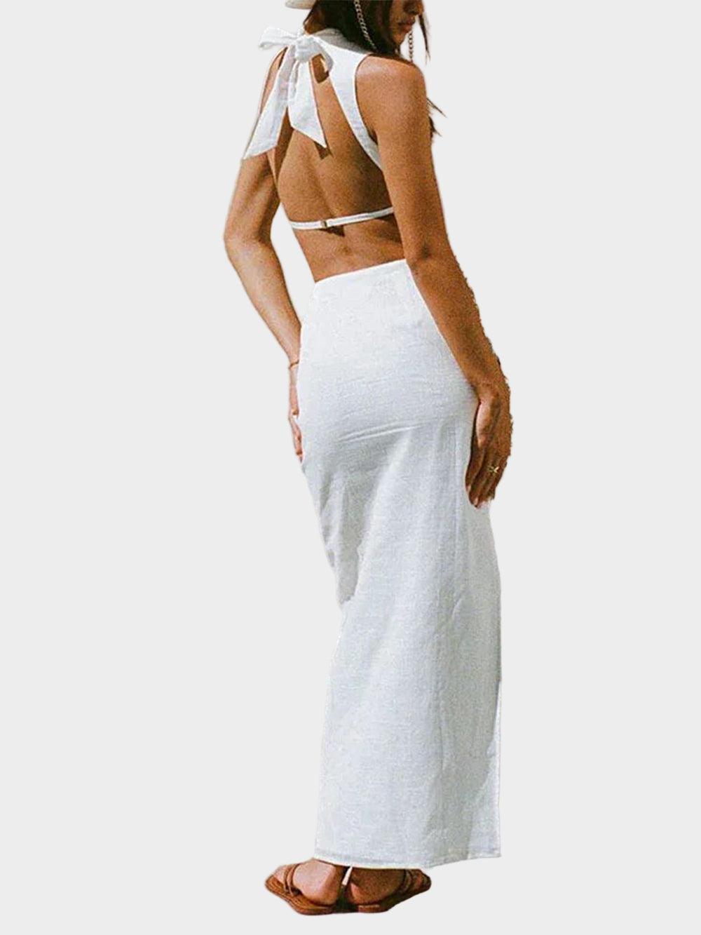 Hollow Halter Backless Holiday Dress Jasmine's Boutique Australia