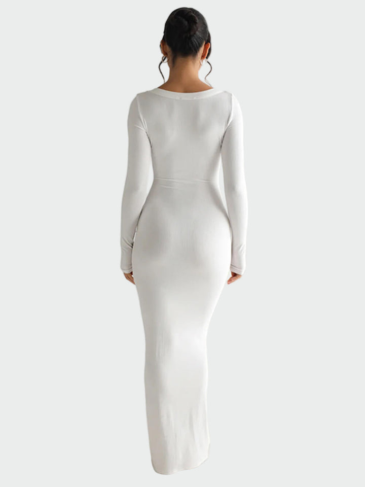 Solid Square Neck Long Sleeve Maxi Dress Jasmine's Boutique Australia