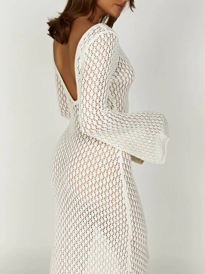 Crochet Fishtail Flare Sleeve Maxi Dress Jasmine's Boutique Australia