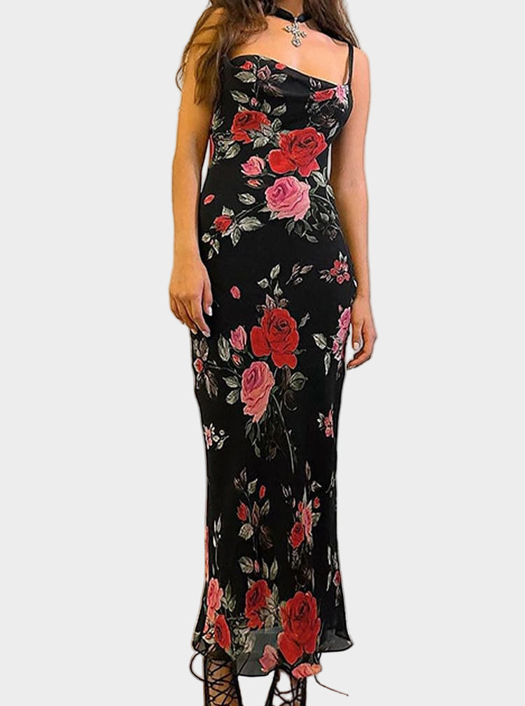 Maxi Dress with Floral Mesh Strap Jasmine's Boutique Australia