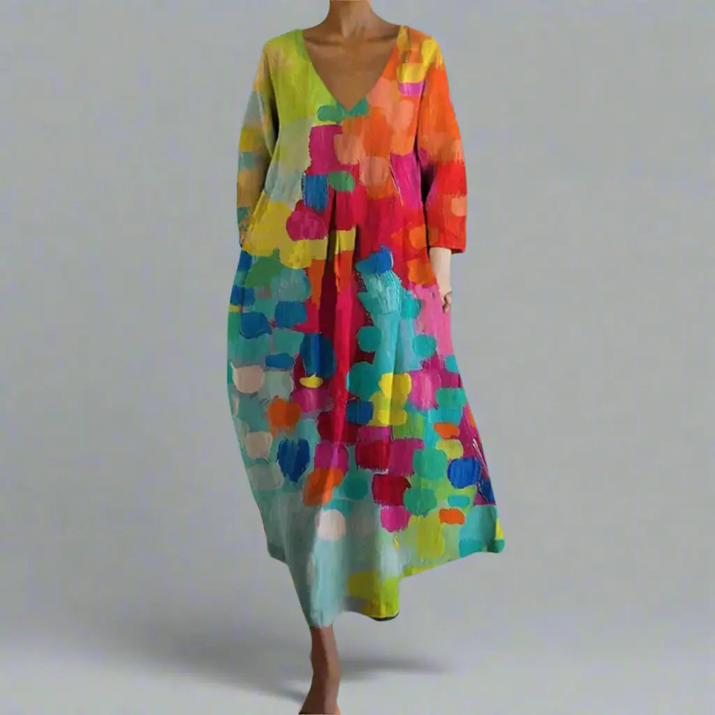 Luxurious dress with V-neckline made of high-quality material Jasmine's Boutique Australia