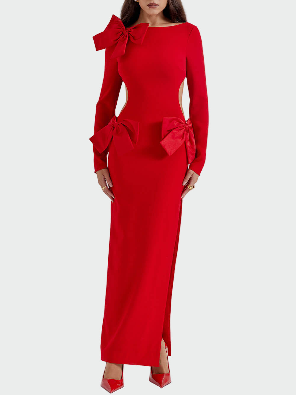 Red Bow Maxi Dress Jasmine's Boutique Australia