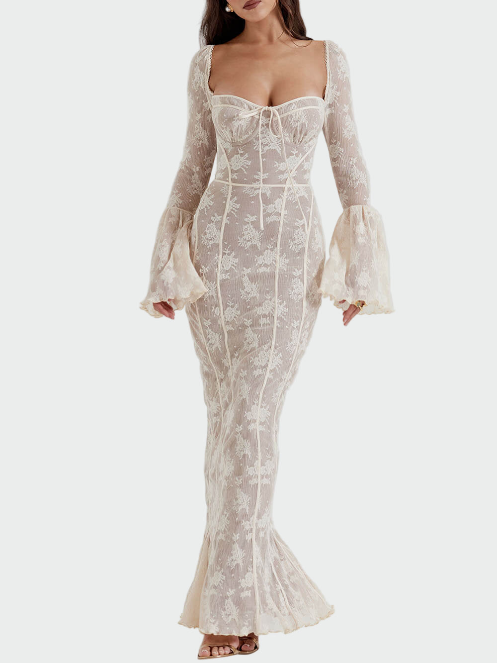 Vintage Cream Lace Maxi Dress Jasmine's Boutique Australia