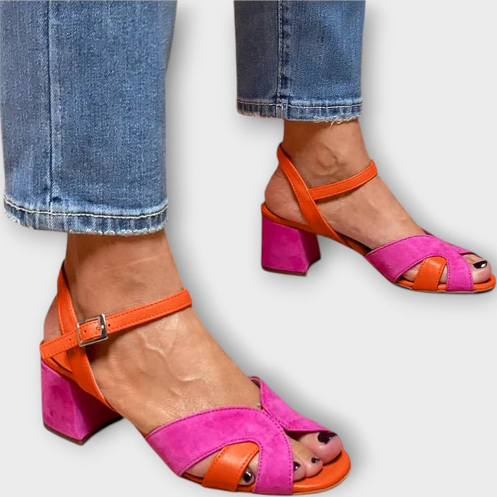 Block color sandals with a comfortable heel Jasmine's Boutique Australia