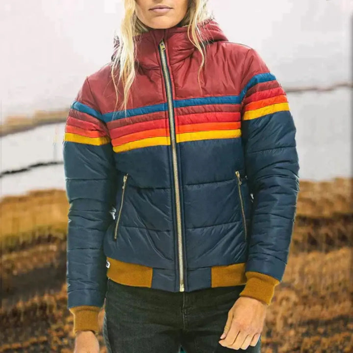 Retro Stripe Puffer Jacket Jasmine's Boutique Australia