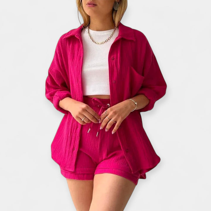 Bicolor Summer Top and Shorts Set Jasmine's Boutique Australia