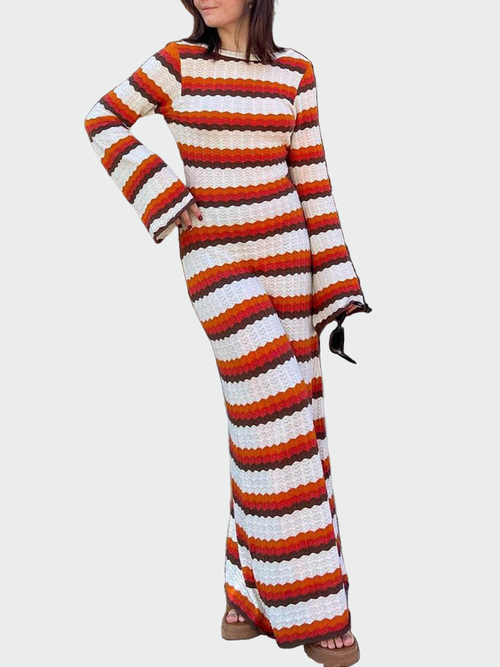 Crochet Zigzag Open Back Maxi Dress Jasmine's Boutique Australia