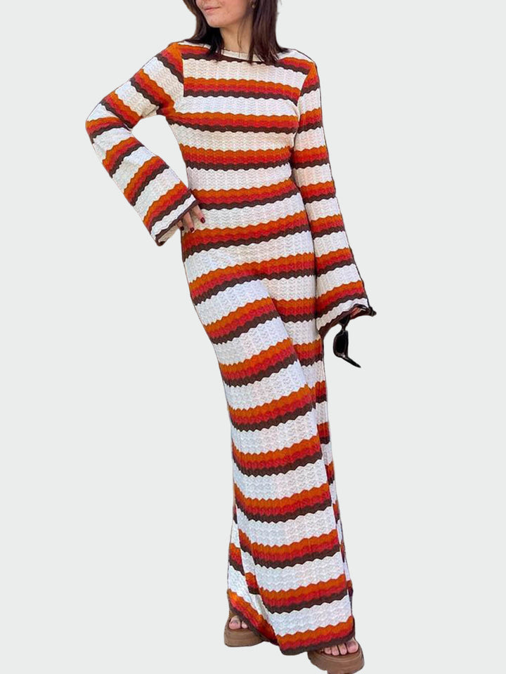 Crochet Zigzag Open Back Maxi Dress Jasmine's Boutique Australia