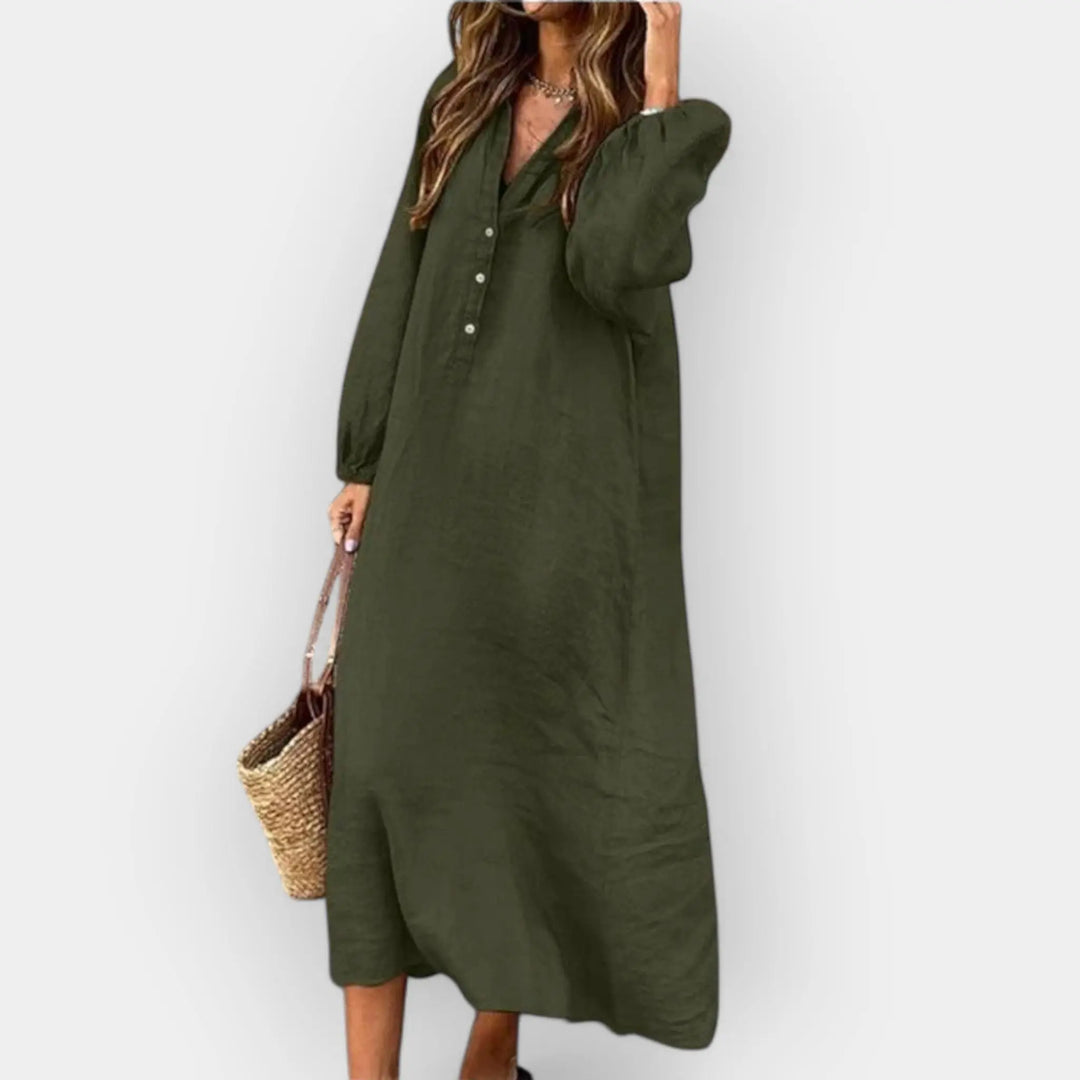 Elegant Linen Dress with Stylish Line Jasmine's Boutique Australia