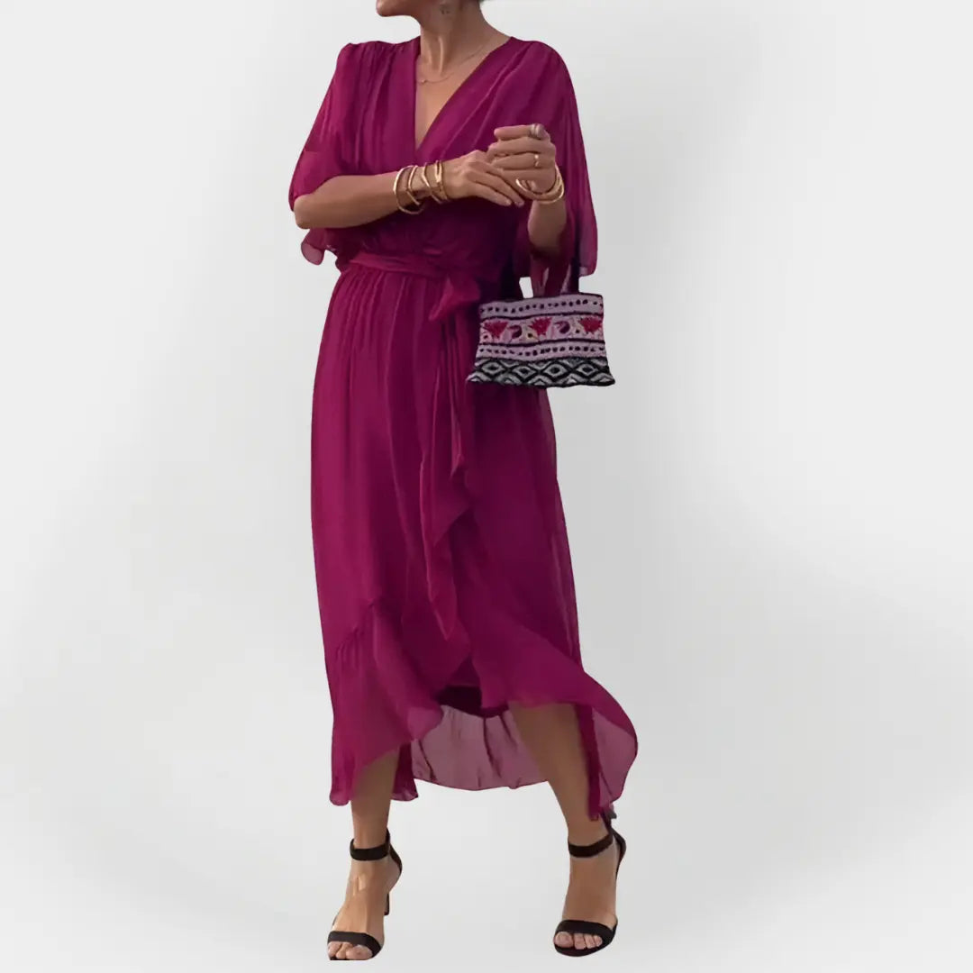 Chiffon Dress with V-Neck Jasmine's Boutique Australia