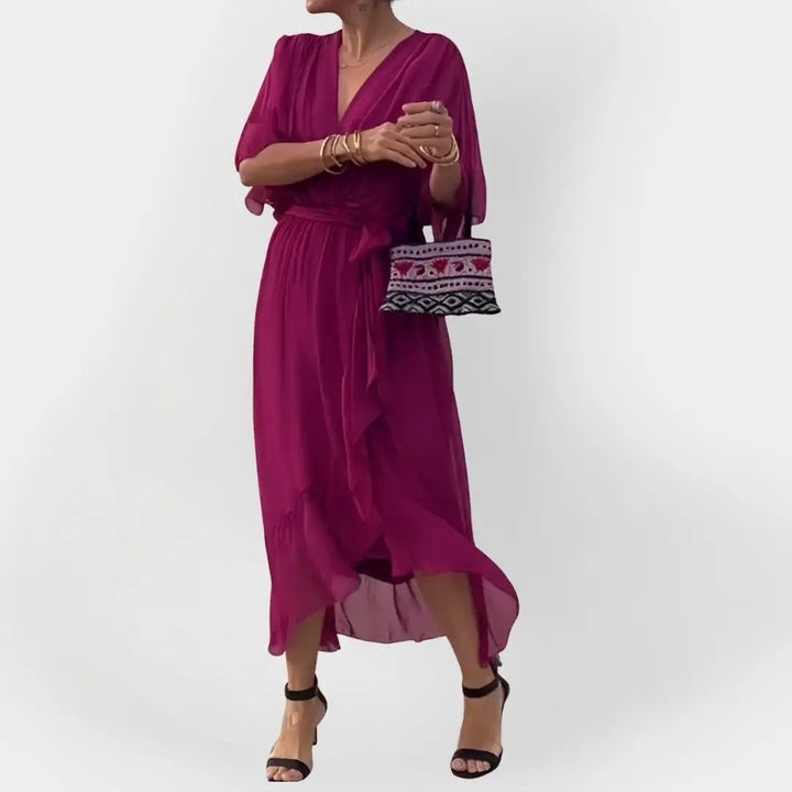 Chiffon Dress with V-Neck Jasmine's Boutique Australia