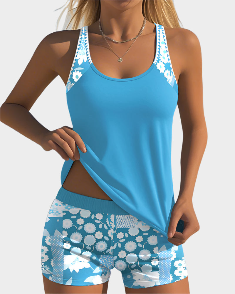 Comfortable Two-Piece Swimsuit with Floral Design Jasmine's Boutique Australia