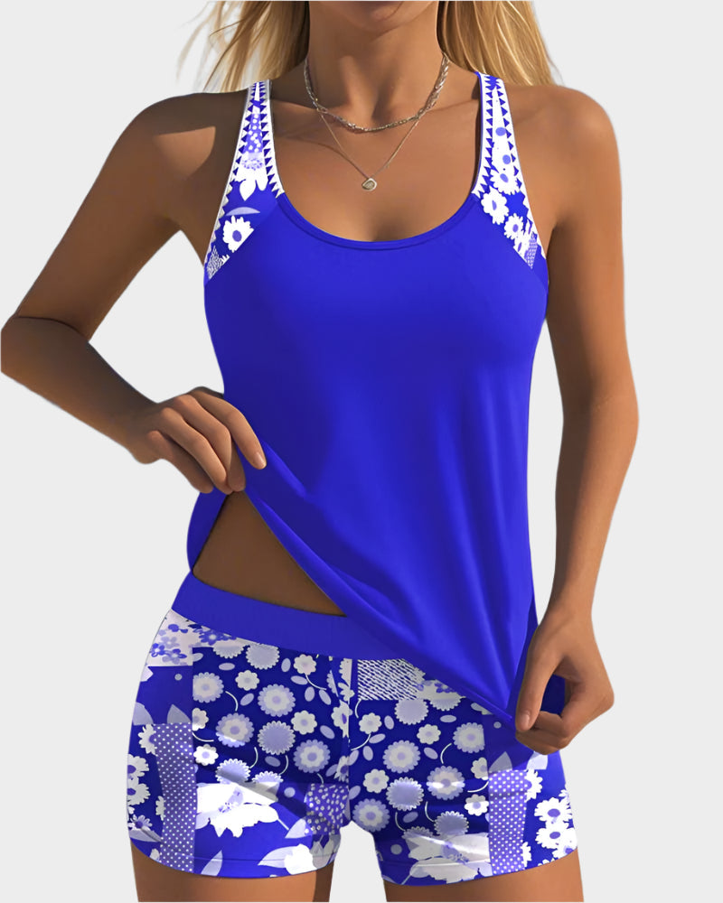 Comfortable Two-Piece Swimsuit with Floral Design Jasmine's Boutique Australia