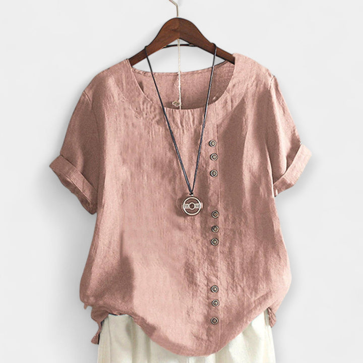 Short-Sleeve Button-Up Blouse Jasmine's Boutique Australia