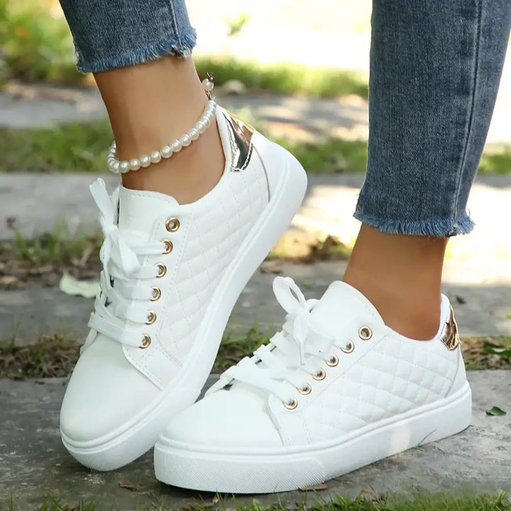 Quilted Gold Accent Sneakers Jasmine's Boutique Australia
