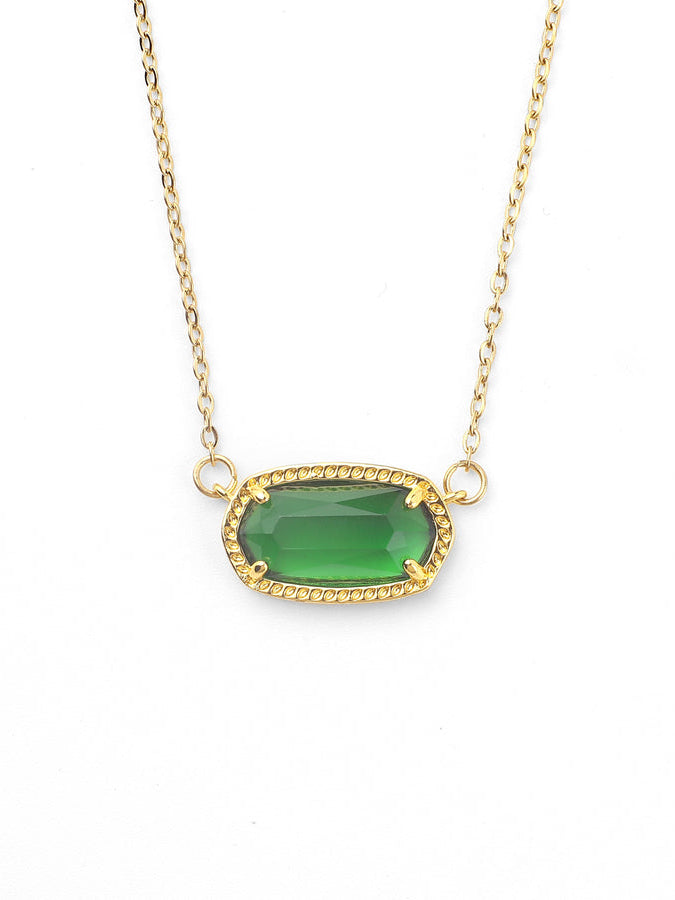 Oval Birthstone Pendant Necklace Jasmine's Boutique Australia