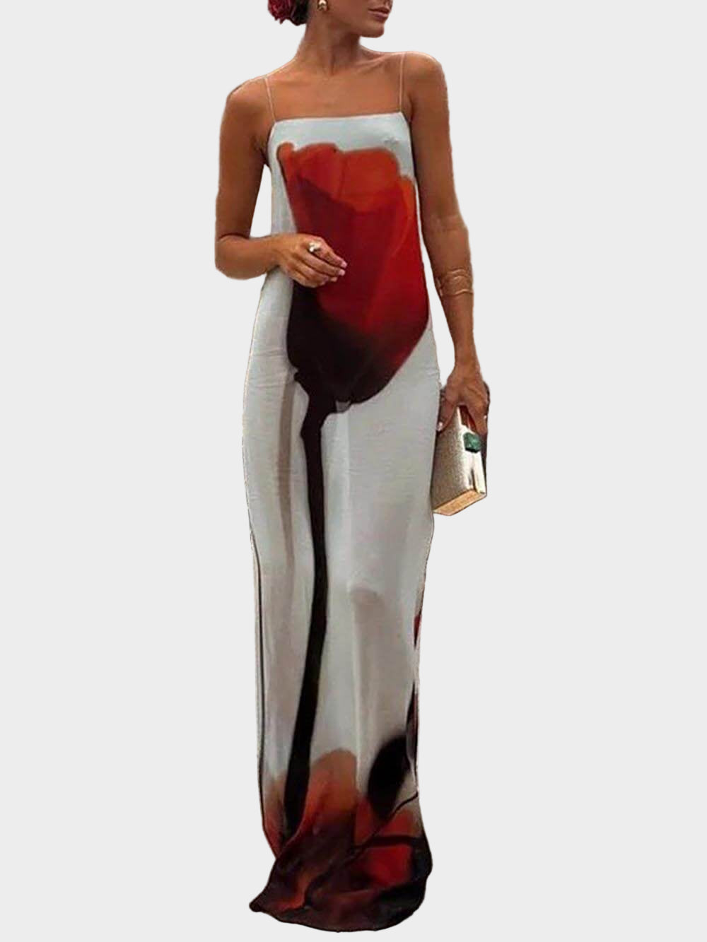 H-Line Abstract Tulip Print Slip Maxi Dress Jasmine's Boutique Australia