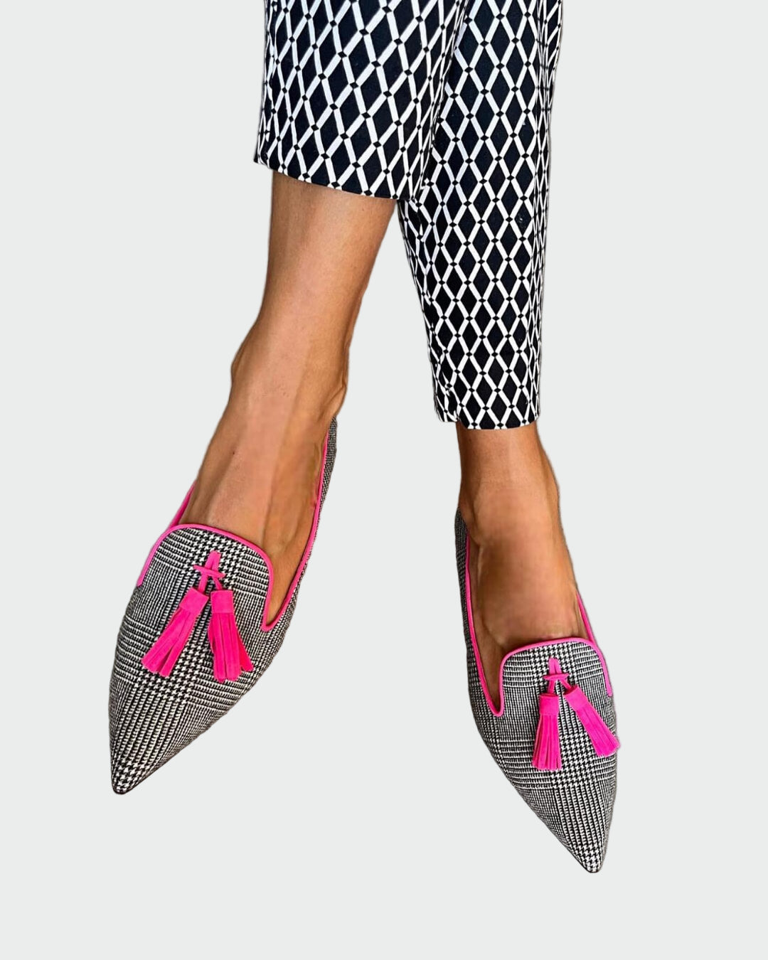 checked fuchsia loafers Jasmine's Boutique Australia