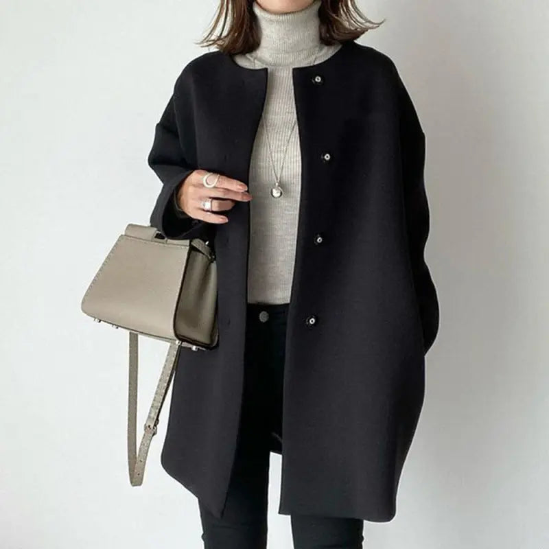 Ébène Minimalist Wool-Blend Coat Jasmine's Boutique Australia