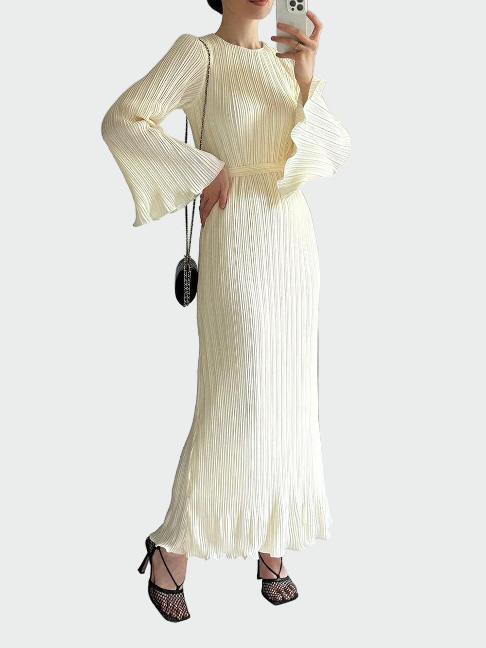 Pleated Bell Sleeve Maxi Dress Jasmine's Boutique Australia