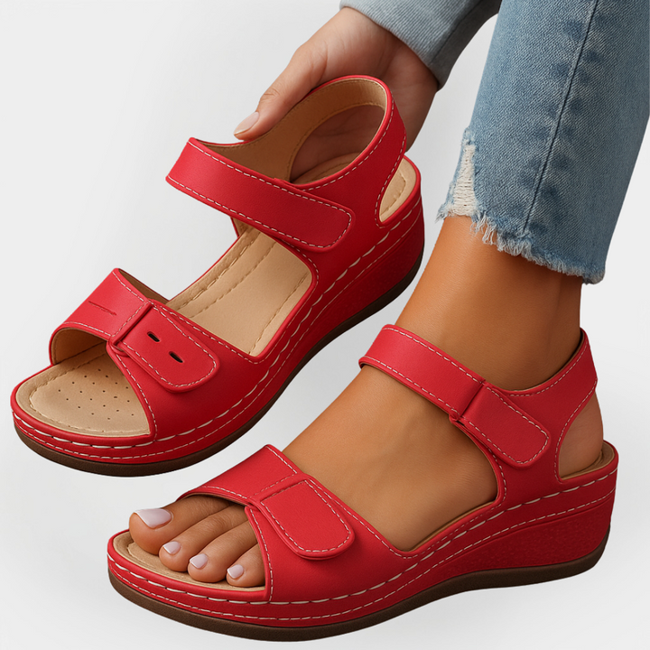 Orthopedic Leather Sandals with Heel Liora Lane Boutique