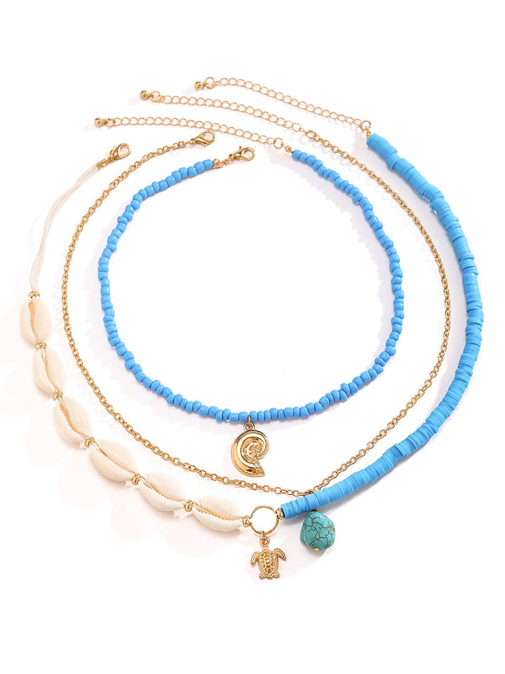 Bora Bora Shell Necklace in Multi-Layered Gold Jasmine's Boutique Australia