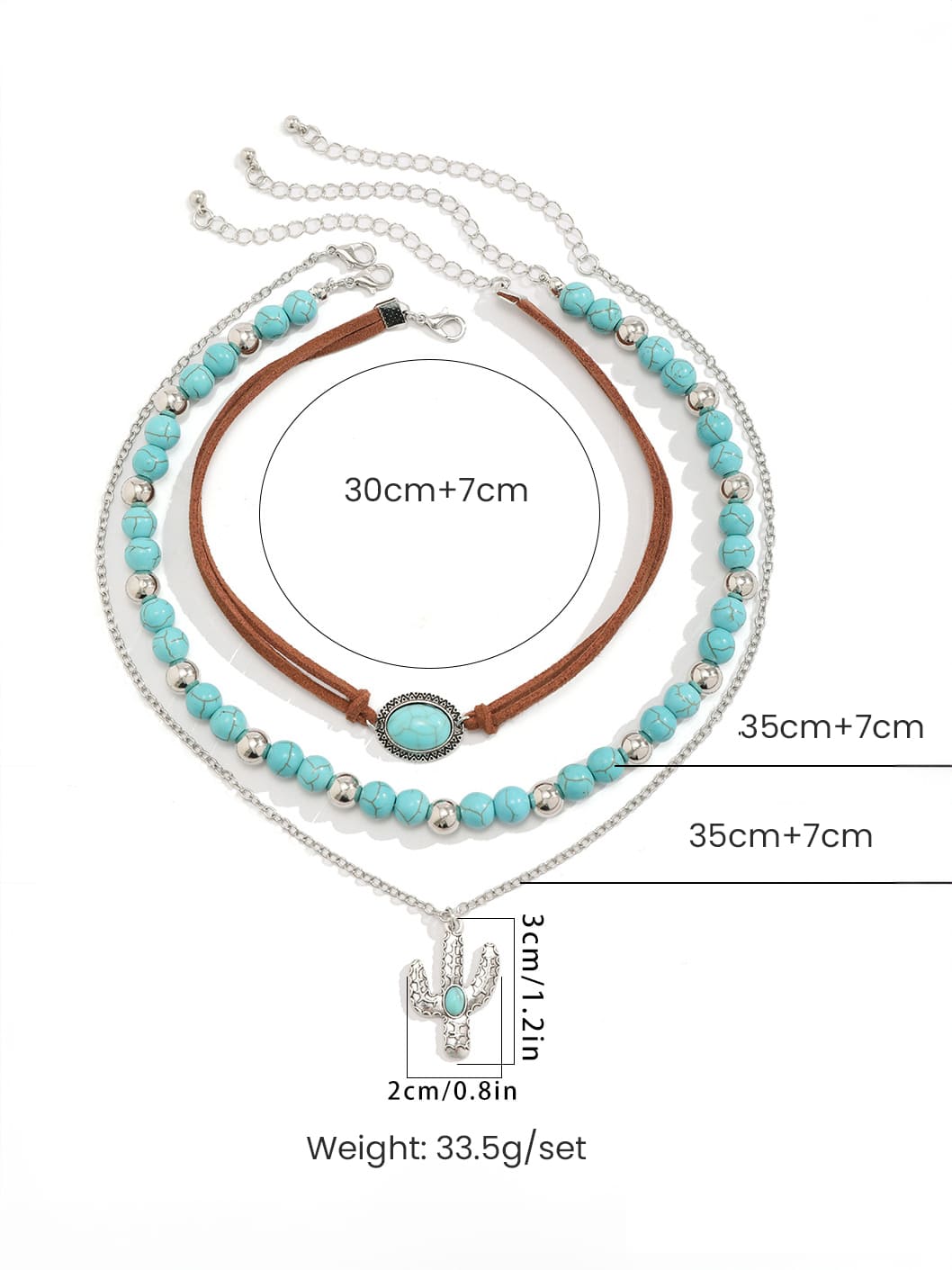 Turquoise Cactus Collar Necklace Jasmine's Boutique Australia