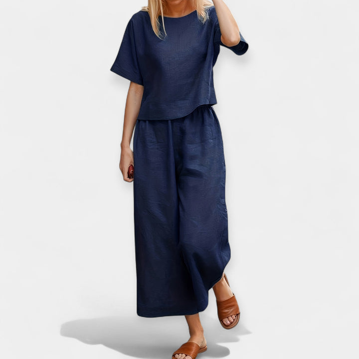 Airy Pants Set with Short-Sleeve Top Jasmine's Boutique Australia