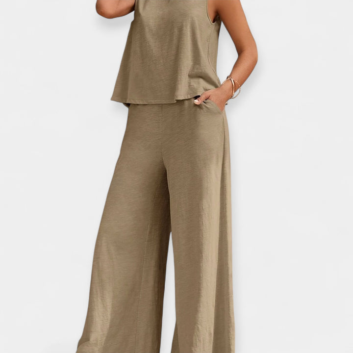 Set of Sleeveless Top and Wide Pants Jasmine's Boutique Australia