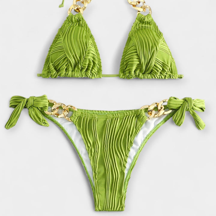 Striped Bikini Set with Ruffles Jasmine's Boutique Australia