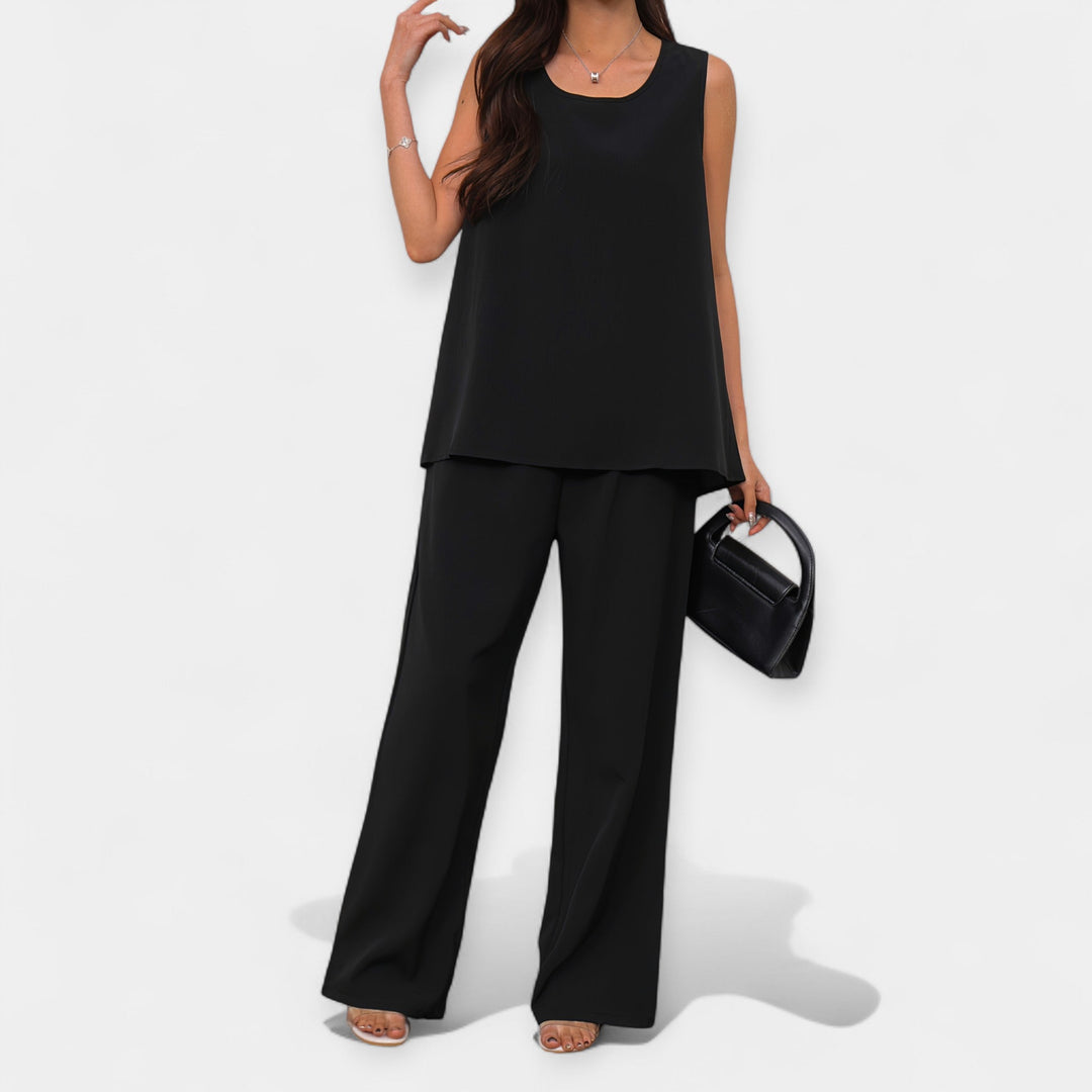 Comfortable Set with Sleeveless Top and Wide Pants Jasmine's Boutique Australia