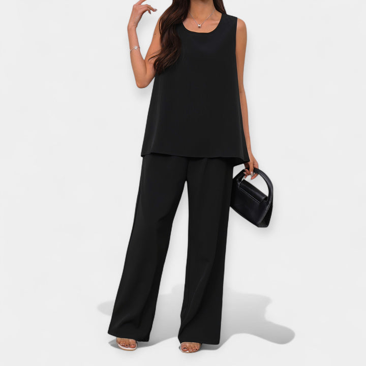 Comfortable Set with Sleeveless Top and Wide Pants Jasmine's Boutique Australia