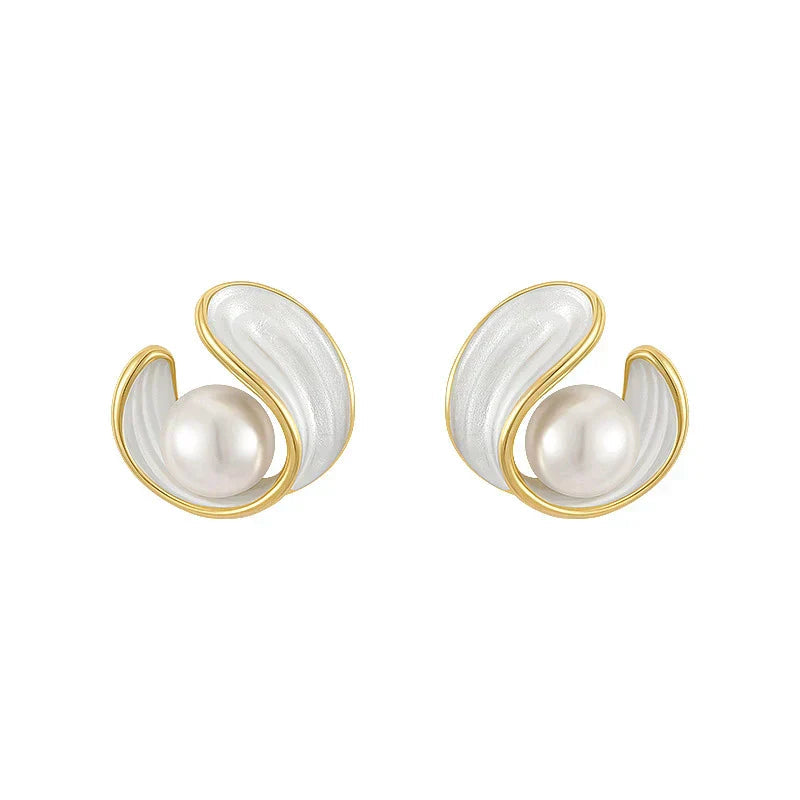 Luxury Earrings with White Opal and Pearls in Gold Jasmine's Boutique Australia