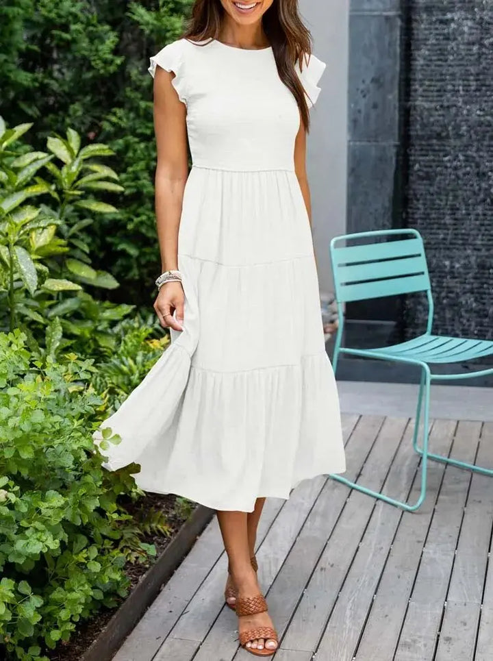 Rustic Charm Tiered Midi Dress Jasmine's Boutique Australia