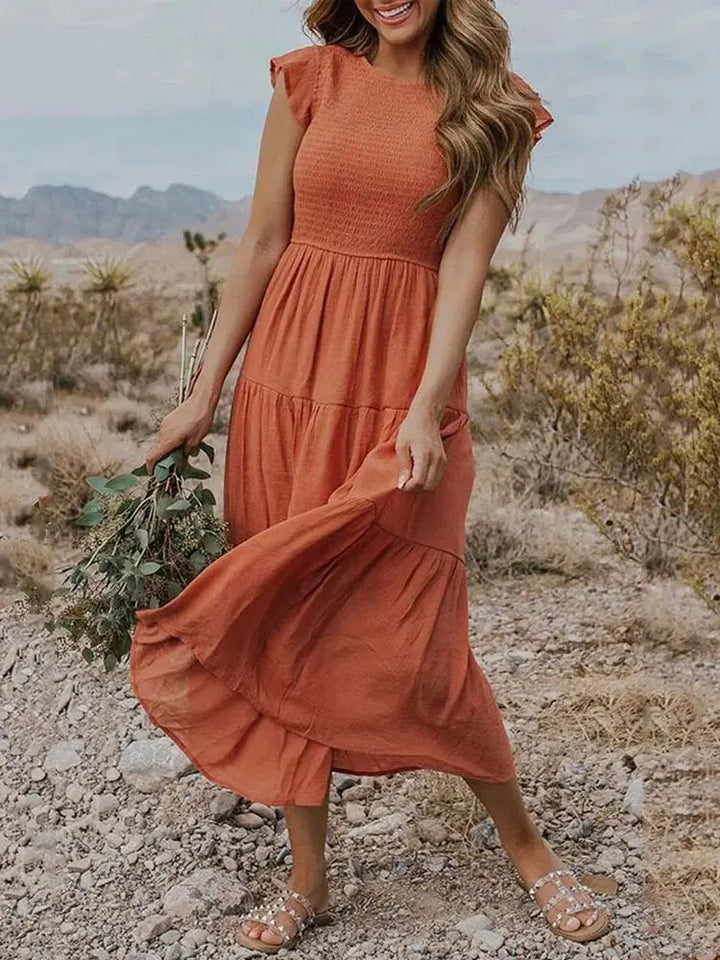 Rustic Charm Tiered Midi Dress Jasmine's Boutique Australia