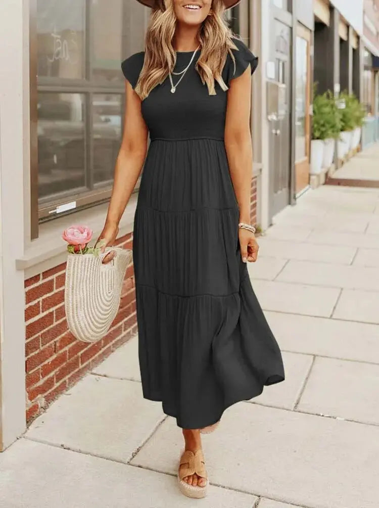 Rustic Charm Tiered Midi Dress Jasmine's Boutique Australia