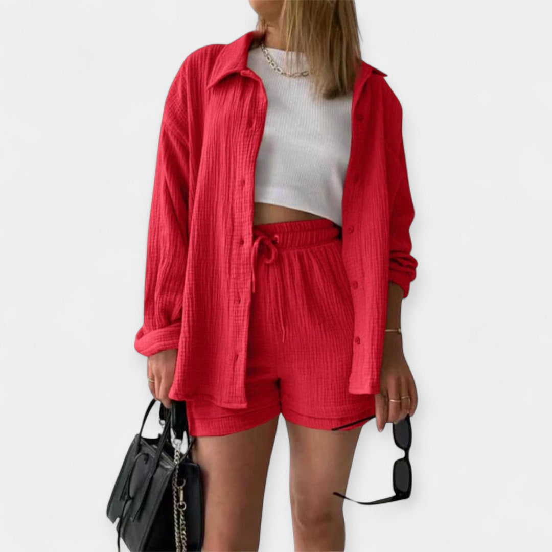 Bicolor Summer Top and Shorts Set Jasmine's Boutique Australia