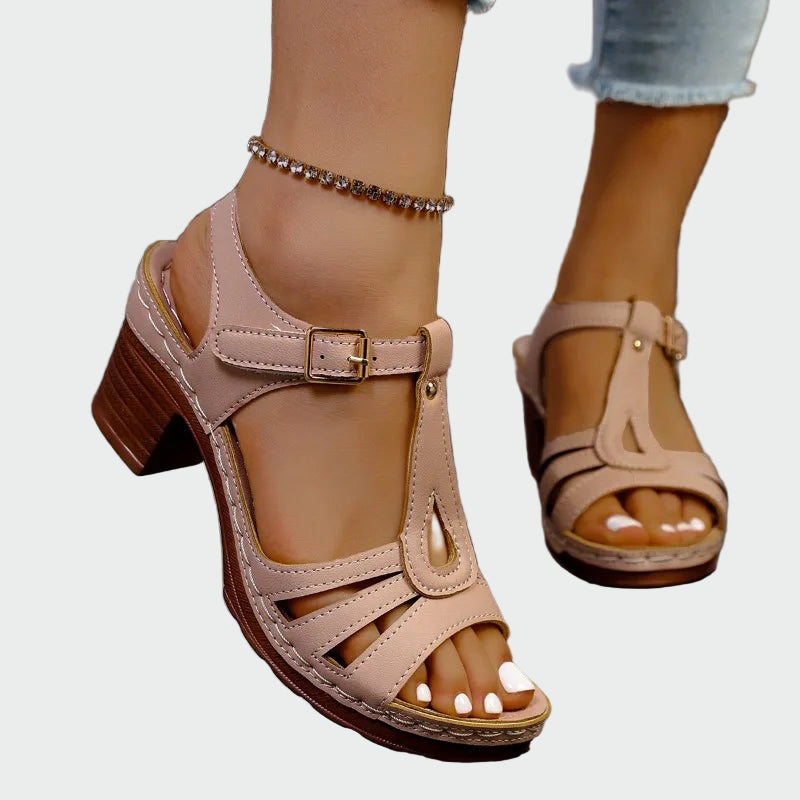 Black Strappy Block Heel Sandals Jasmine's Boutique Australia