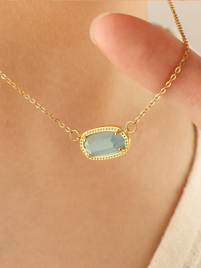 Oval Birthstone Pendant Necklace Jasmine's Boutique Australia