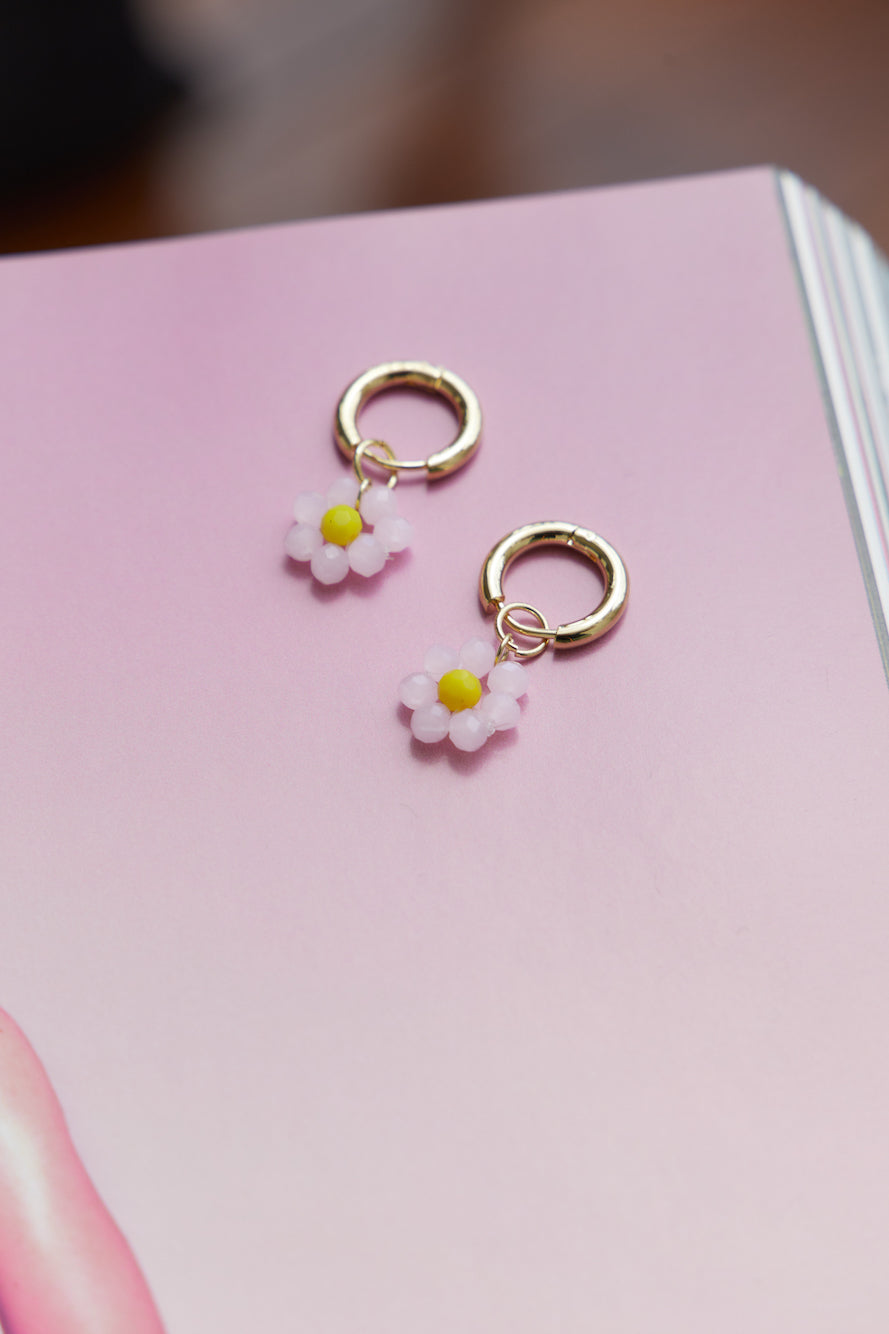 14 Karat Gold-Plated Cute Daisy Earrings in Light Pink Jasmine's Boutique Australia