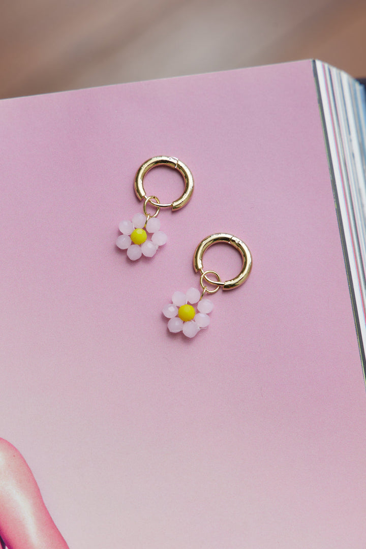 14 Karat Gold-Plated Cute Daisy Earrings in Light Pink Jasmine's Boutique Australia