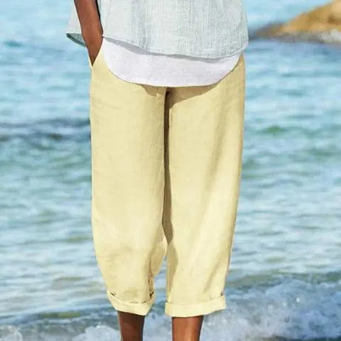 Seabreeze Relaxed Linen Capri Pants Jasmine's Boutique Australia