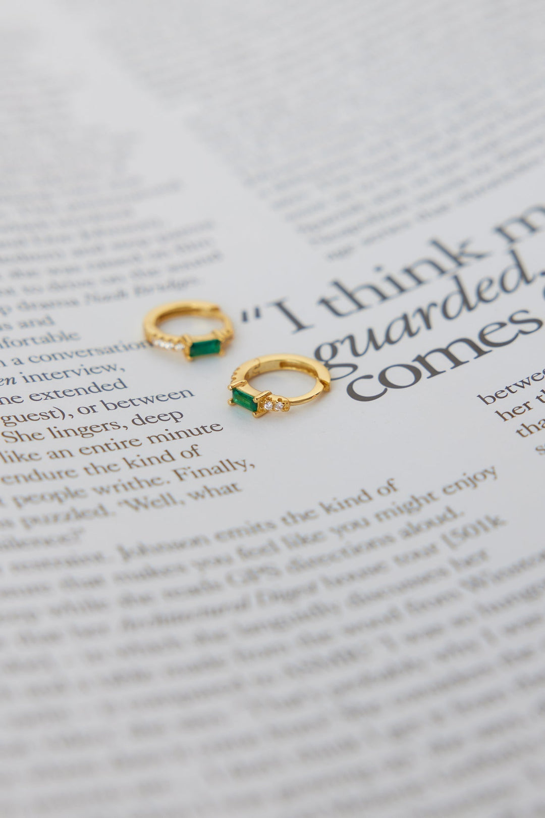 18 Karat Gold Plated Eyes To The Soul Earrings Emerald Jasmine's Boutique Australia